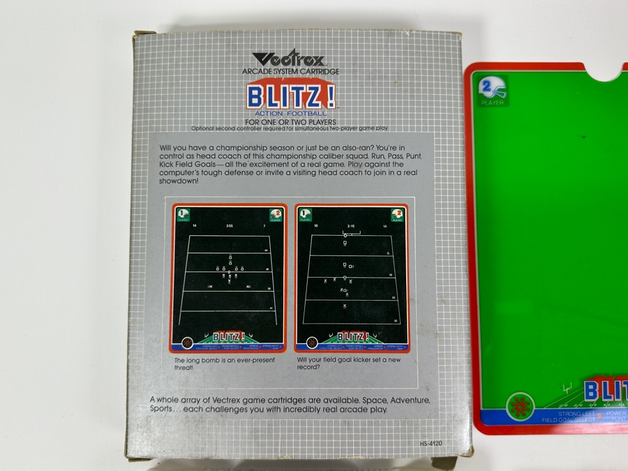Vintage 1982 Vectrex Blitz! Arcade System Video Game Cartridge With Original Box, Screen Overlay & Instruction Manual - Vectrex Was The Only Home Market Vector Display-Based Stand Alone Gaming Platform [Photo 7]