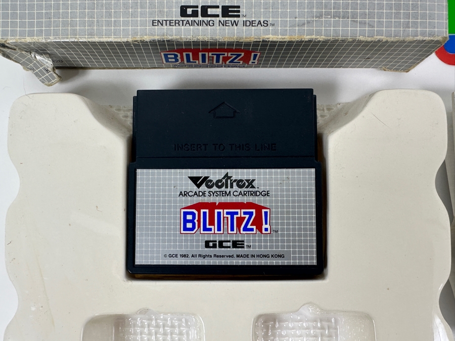 Vintage 1982 Vectrex Blitz! Arcade System Video Game Cartridge With Original Box, Screen Overlay & Instruction Manual - Vectrex Was The Only Home Market Vector Display-Based Stand Alone Gaming Platform [Photo 3]
