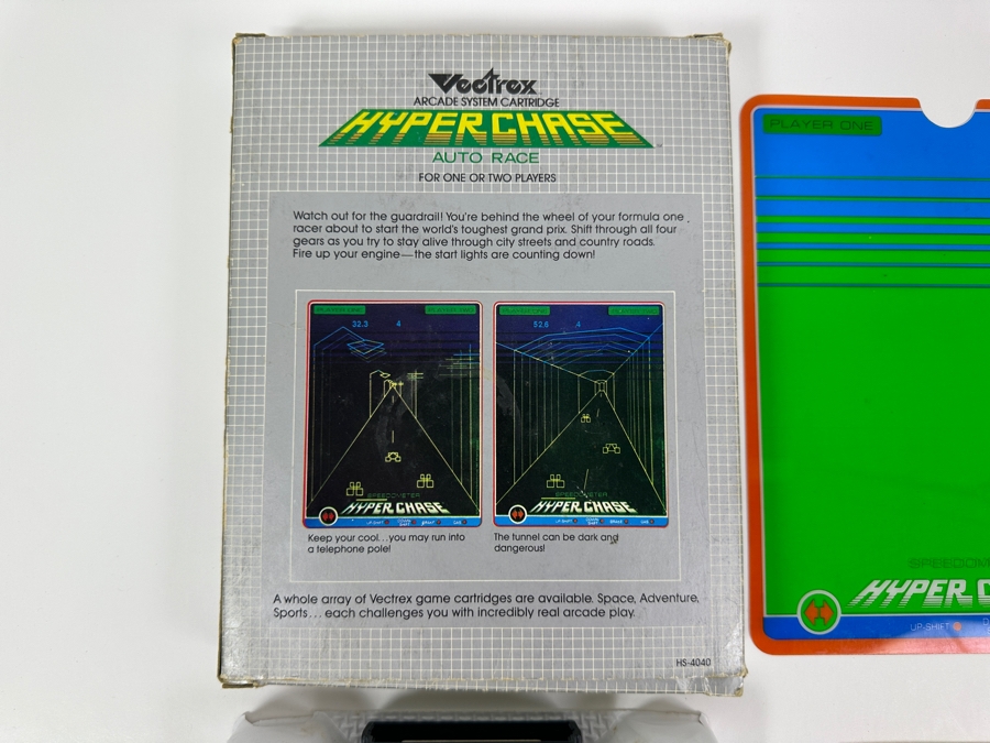Vintage 1982 Vectrex Hyper Chase Arcade System Video Game Cartridge With Original Box, Screen Overlay & Instruction Manual - Vectrex Was The Only Home Market Vector Display-Based Stand Alone Gaming Platform [Photo 7]