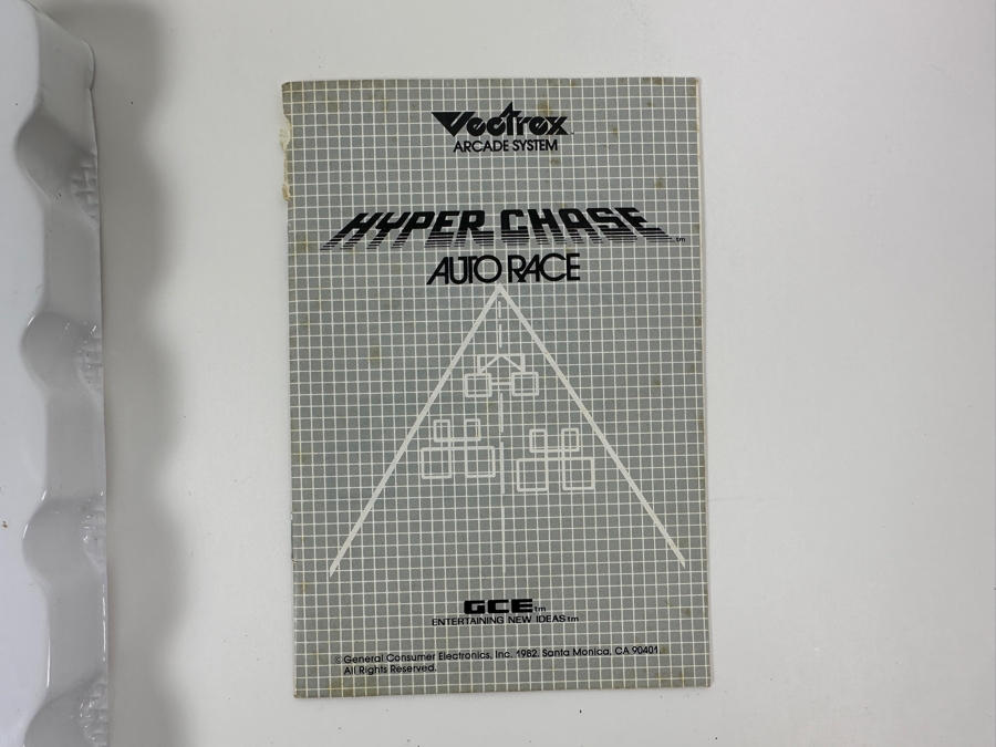 Vintage 1982 Vectrex Hyper Chase Arcade System Video Game Cartridge With Original Box, Screen Overlay & Instruction Manual - Vectrex Was The Only Home Market Vector Display-Based Stand Alone Gaming Platform [Photo 5]