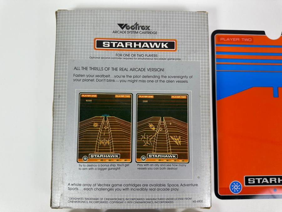 Vintage 1982 Vectrex Starhawk Arcade System Video Game Cartridge With Original Box, Screen Overlay & Instruction Manual - Vectrex Was The Only Home Market Vector Display-Based Stand Alone Gaming Platform [Photo 7]