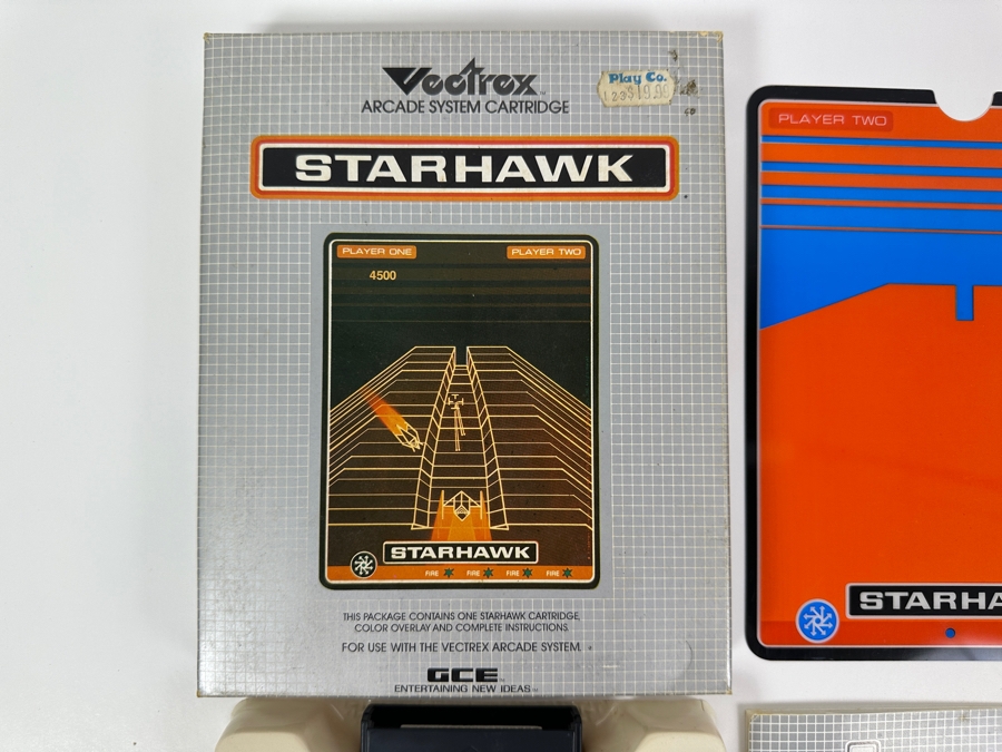 Vintage 1982 Vectrex Starhawk Arcade System Video Game Cartridge With Original Box, Screen Overlay & Instruction Manual - Vectrex Was The Only Home Market Vector Display-Based Stand Alone Gaming Platform [Photo 2]