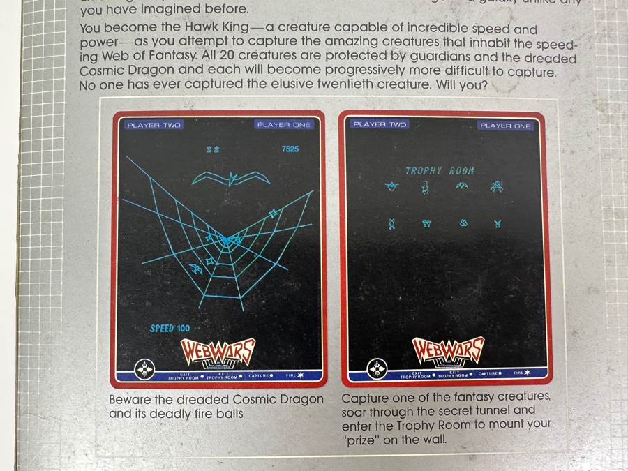 Vintage 1983 Vectrex Web Wars Arcade System Video Game Cartridge With Original Box, Screen Overlay & Instruction Manual - Vectrex Was The Only Home Market Vector Display-Based Stand Alone Gaming Platform [Photo 8]