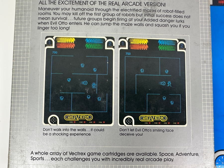 Vintage 1982 Vectrex Berzerk Arcade System Video Game Cartridge With Original Box, Screen Overlay & Instruction Manual - Vectrex Was The Only Home Market Vector Display-Based Stand Alone Gaming Platform [Photo 7]