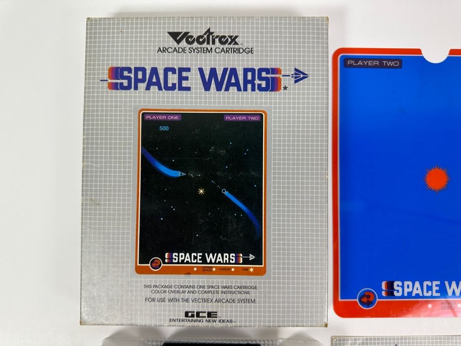 Vintage 1982 Vectrex Space Wars Arcade System Video Game Cartridge With Original Box, Screen Overlay & Instruction Manual - Vectrex Was The Only Home Market Vector Display-Based Stand Alone Gaming Platform [Photo 2]