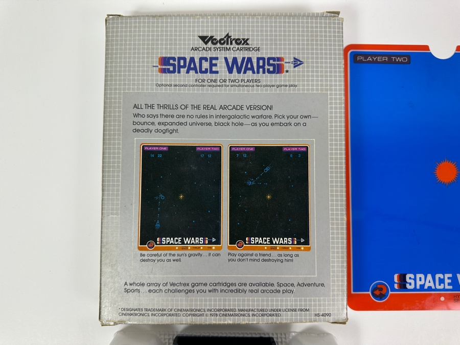 Vintage 1982 Vectrex Space Wars Arcade System Video Game Cartridge With Original Box, Screen Overlay & Instruction Manual - Vectrex Was The Only Home Market Vector Display-Based Stand Alone Gaming Platform [Photo 7]