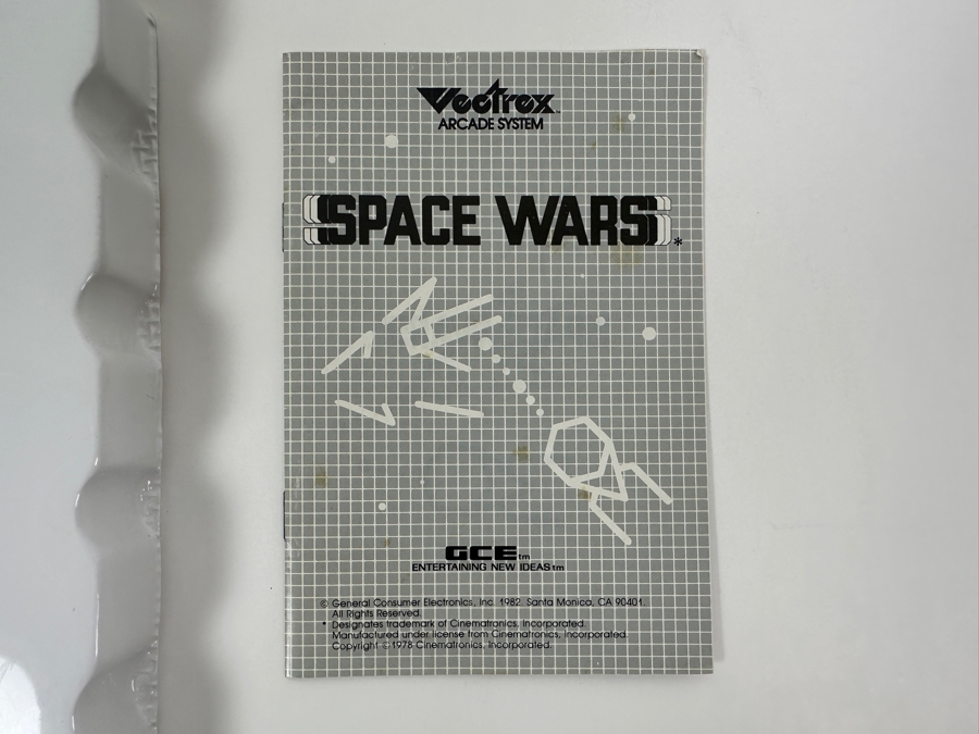 Vintage 1982 Vectrex Space Wars Arcade System Video Game Cartridge With Original Box, Screen Overlay & Instruction Manual - Vectrex Was The Only Home Market Vector Display-Based Stand Alone Gaming Platform [Photo 5]