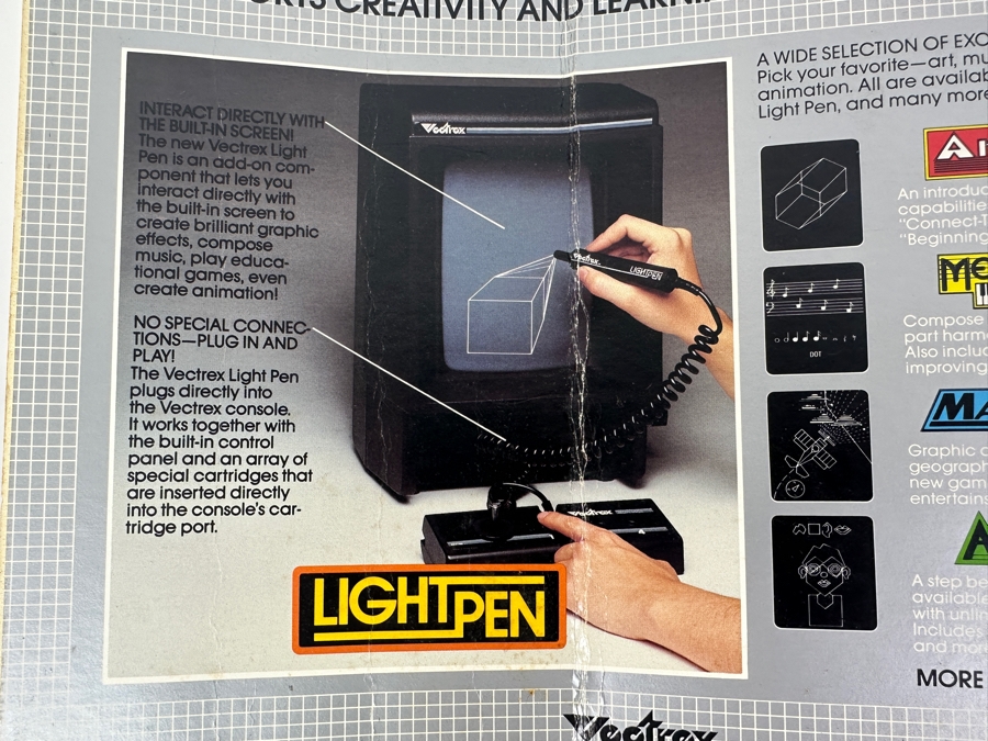Vintage 1982 Vectrex Art Master Arcade System Video Game Cartridge With Light Pen, Original Box, Screen Overlay & Instruction Manual - Vectrex Was The Only Home Market Vector Display-Based Stand Alone Gaming Platform [Photo 5]