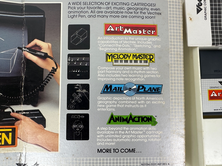 Vintage 1982 Vectrex Art Master Arcade System Video Game Cartridge With Light Pen, Original Box, Screen Overlay & Instruction Manual - Vectrex Was The Only Home Market Vector Display-Based Stand Alone Gaming Platform [Photo 6]