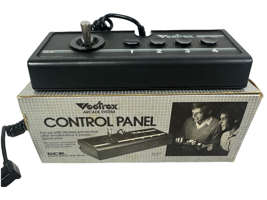 Vintage 1982 Vectrex Arcade System Video Game Control Panel With Box - Vectrex Was The Only Home Market Vector Display-Based Stand Alone Gaming Platform