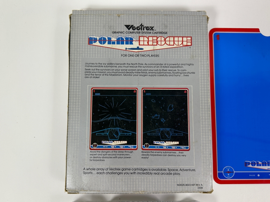 Vintage 1983 Vectrex Polar Rescue Arcade System Video Game Cartridge With Original Box, Screen Overlay & Instruction Manual - Vectrex Was The Only Home Market Vector Display-Based Stand Alone Gaming Platform	 [Photo 7]