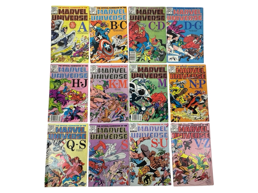 (12) Vintage 1983 The Official Handbook Of The Marvel Universe Vol. 1 No. 1 - 12 Comic Books