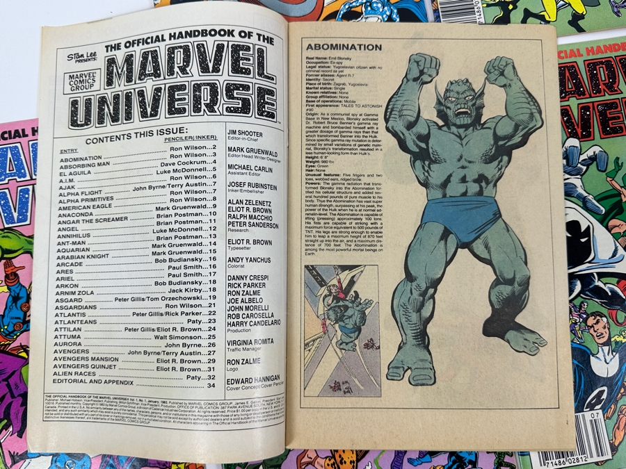 (12) Vintage 1983 The Official Handbook Of The Marvel Universe Vol. 1 No. 1 - 12 Comic Books [Photo 8]