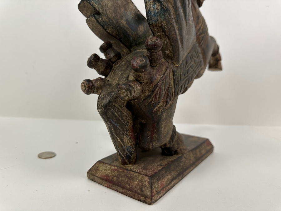 Carved Wooden Pegasus Horse Sculpture 12.5H [Photo 5]