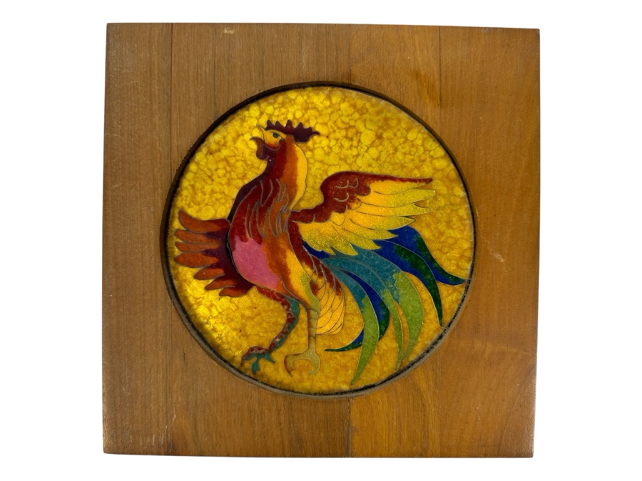 Vintage Cloisonne Rooster Wall Plaque 7W X 7.5H [Photo 1]