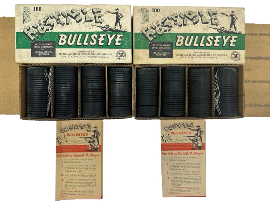 Two New Boxes Of NRA Bustible Bullseye Plastic Targets For Rifles, Pistols Or Shotguns [Photo 1]