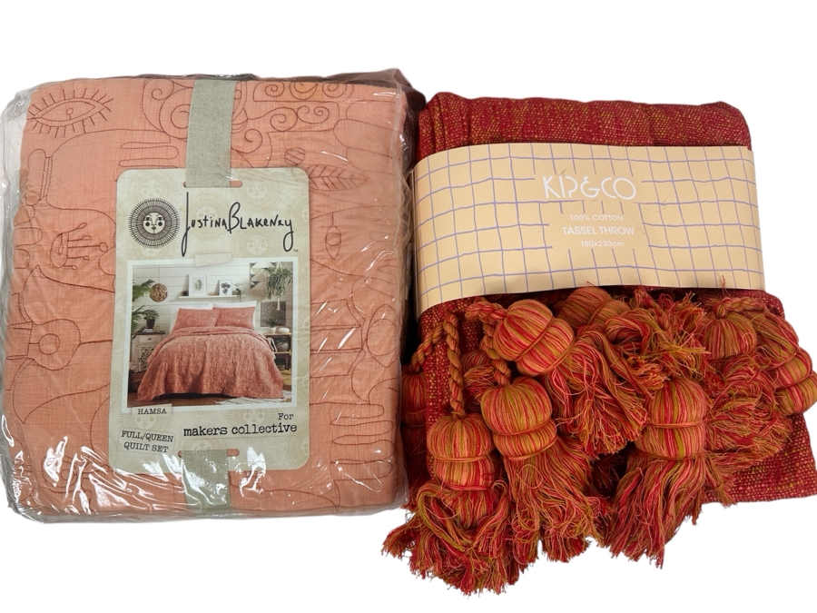 New Justina Blakeney Hamsa Full/Queen Quilt with Kip&Co 100% Cotton Tassel Throw 180cm x 230cm [Photo 1]