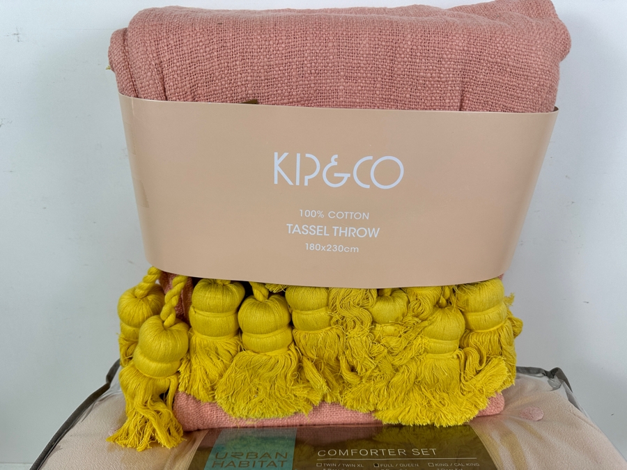 New Urban Habitat Full/Queen Comforter Set with Kip&Co 100% Cotton Tassel Throw 180cm x 230cm [Photo 5]