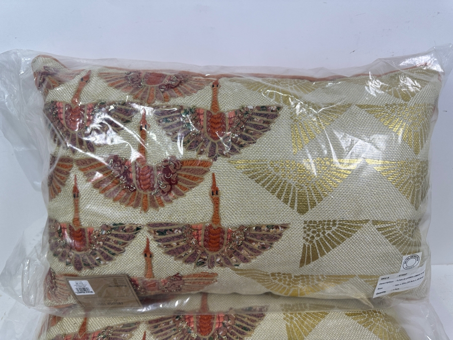 New Casaluna Heavyweight Linen Blend Full/Queen Duvet Cover Set with (2) World Market Bird Throw Pillows  [Photo 4]