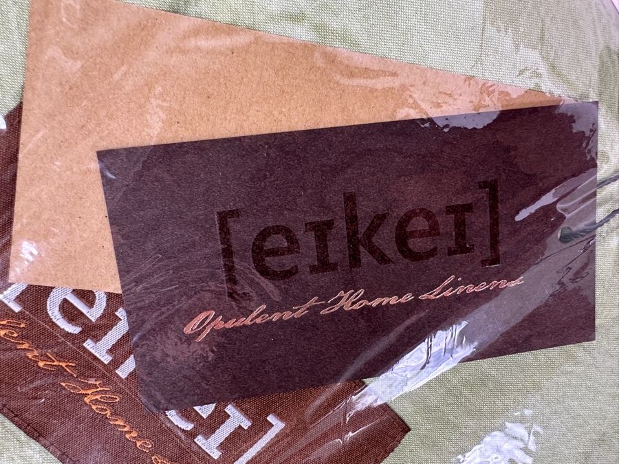 New Eikei Washed Cotton Lime Olive Queen Duvet Cover Set with (2) Shams and (2) Throw Pillows  [Photo 4]