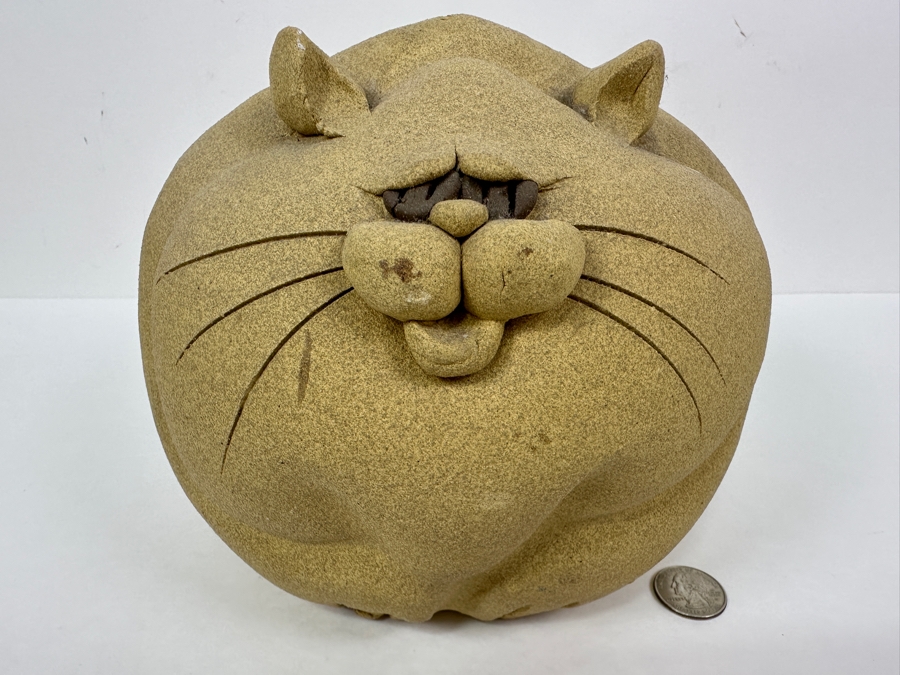 Art Pottery Fat Cat Piggy Bank 7'H [Photo 2]