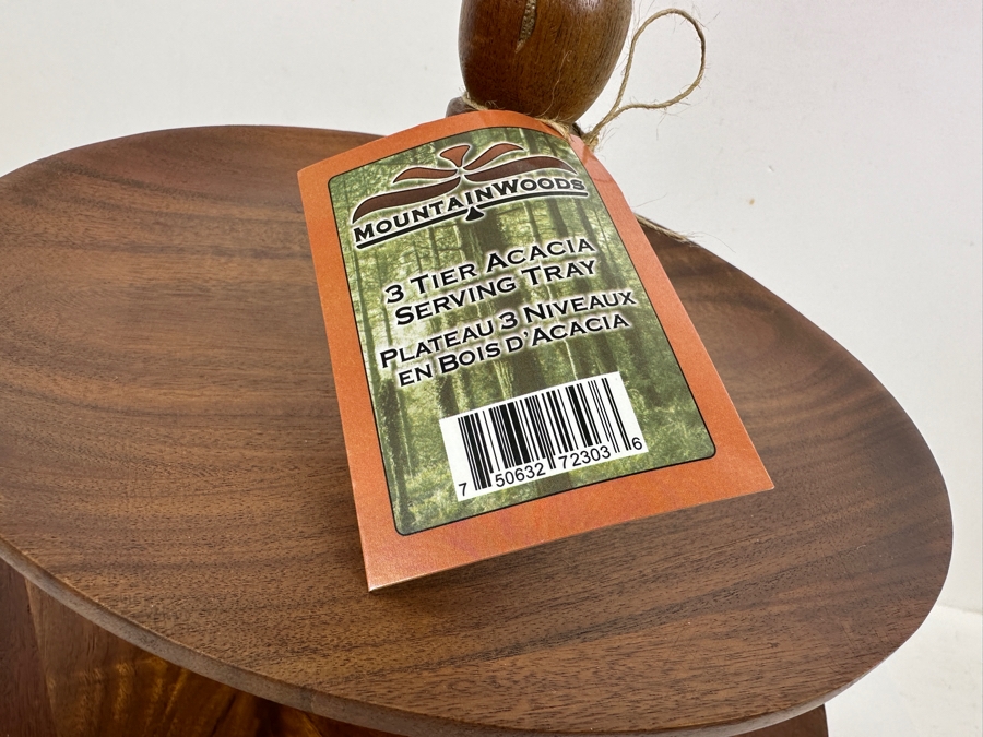 New Mountain Woods 3-Tier Acacia Serving Tray 14H [Photo 3]