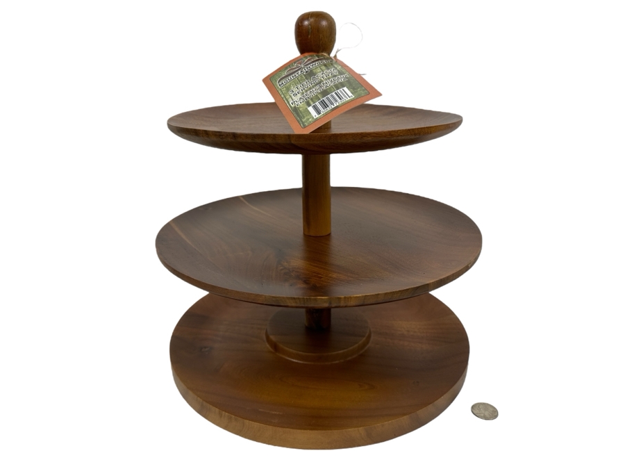 New Mountain Woods 3-Tier Acacia Serving Tray 14H [Photo 1]