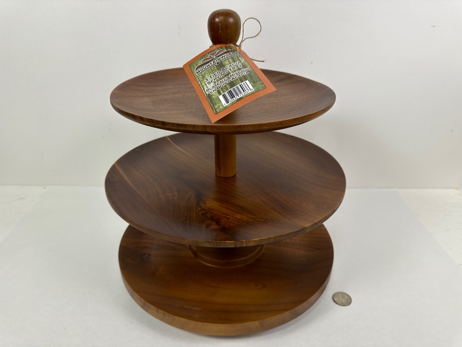 New Mountain Woods 3-Tier Acacia Serving Tray 14H [Photo 2]