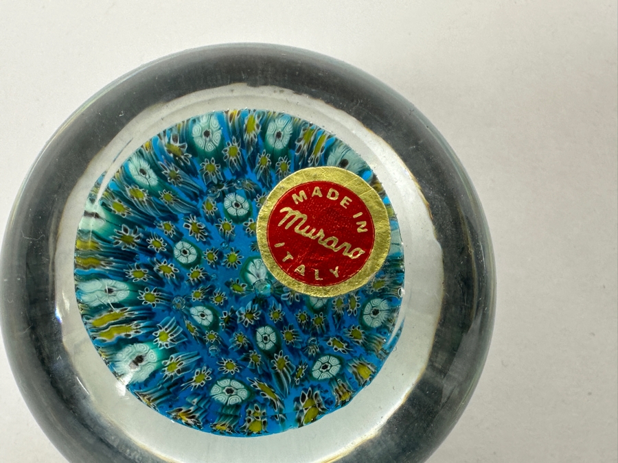 (3) Murano Italy Millefiori Art Glass Paperweights [Photo 6]