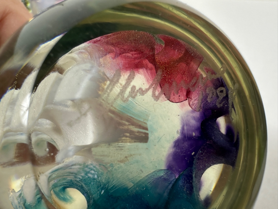 Stuart Abelman Studio Art Glass Iridescent Oil Lamp And Paperweight [Photo 8]