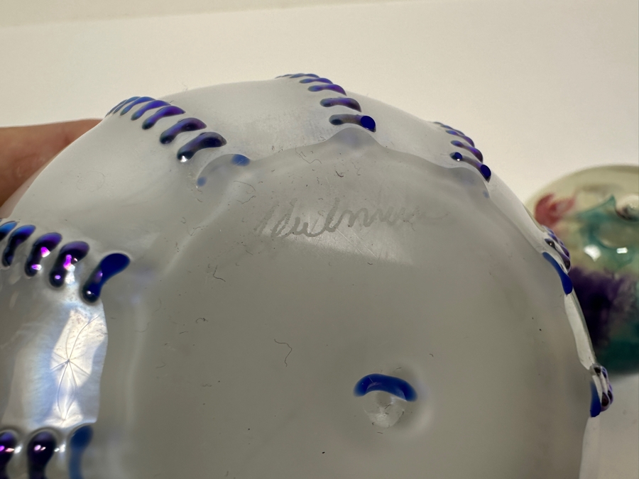 Stuart Abelman Studio Art Glass Iridescent Oil Lamp And Paperweight [Photo 9]