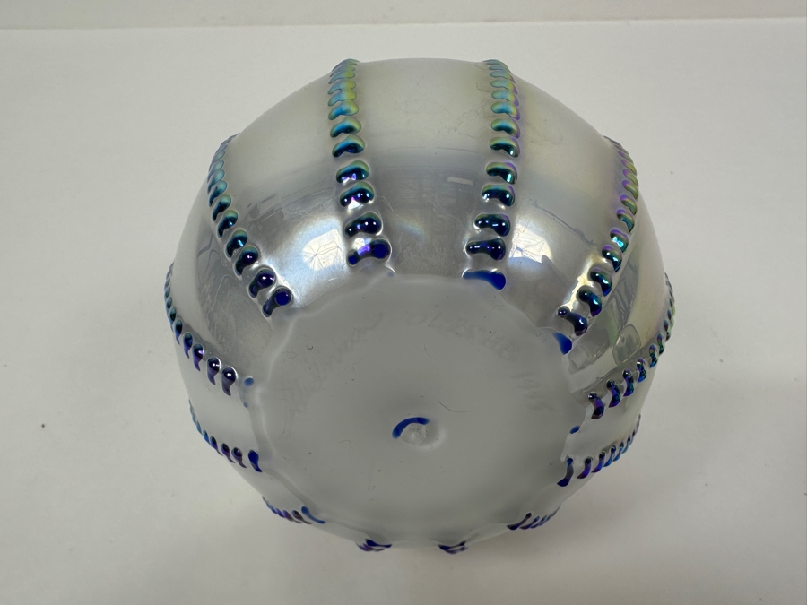 Stuart Abelman Studio Art Glass Iridescent Oil Lamp And Paperweight [Photo 13]