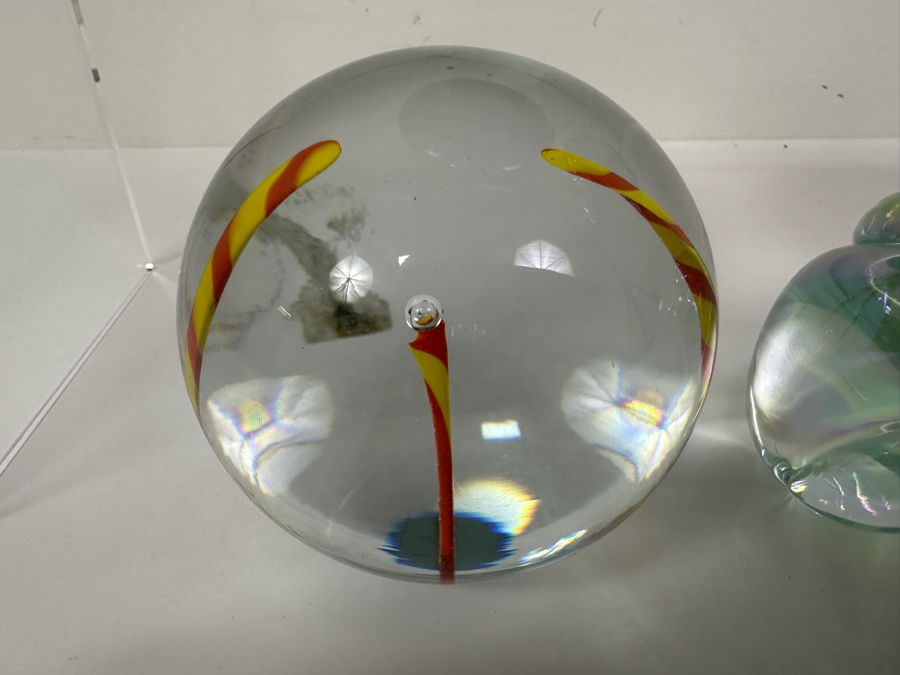 (5) Art Glass Paperweights Including Two Svoboda Czech Republic Karlov Paperweights [Photo 4]