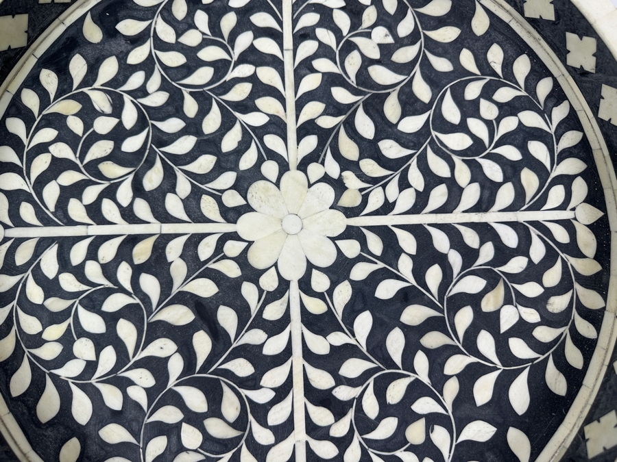 Round Bone Inlay Serving Tray 18'W [Photo 5]