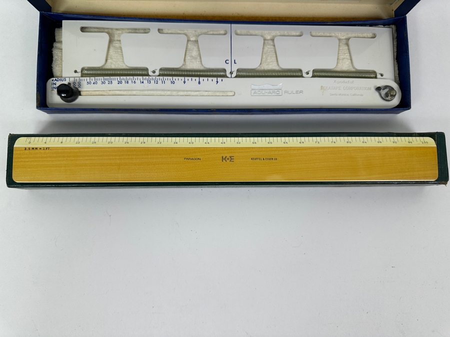 New Ferance Construction Co. Drafting Tool Beam, New K&E Keuffel & Esser Co. Paragon Ruler, Acu-Arc Ruler & Alteneder 612 Protractor Tool [Photo 5]