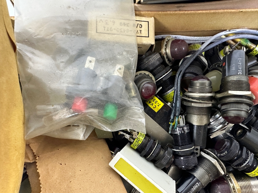 Box Of Terminal Blocks For Wire & Box Of Pilot Lights Plus Various Electronic Items [Photo 5]