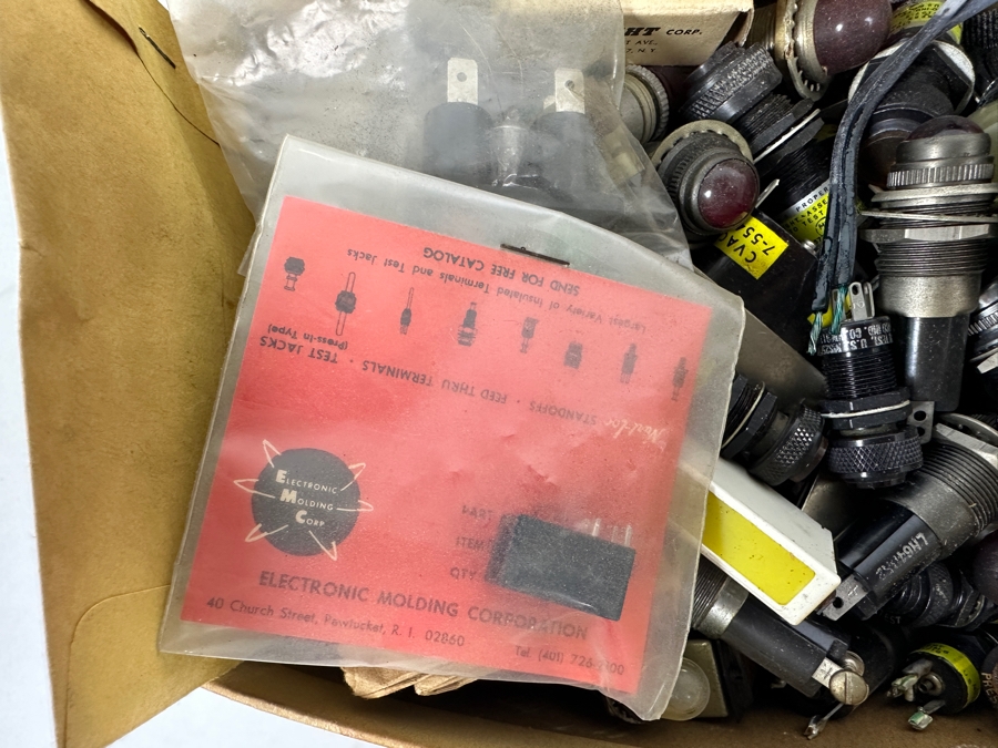 Box Of Terminal Blocks For Wire & Box Of Pilot Lights Plus Various Electronic Items [Photo 4]