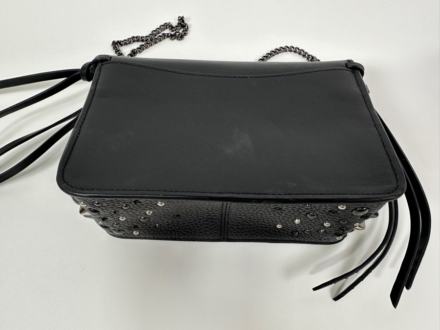 Black Studded Coach Handbag with Chain Strap 7'W x 3'D x 5.25'H [Photo 8]
