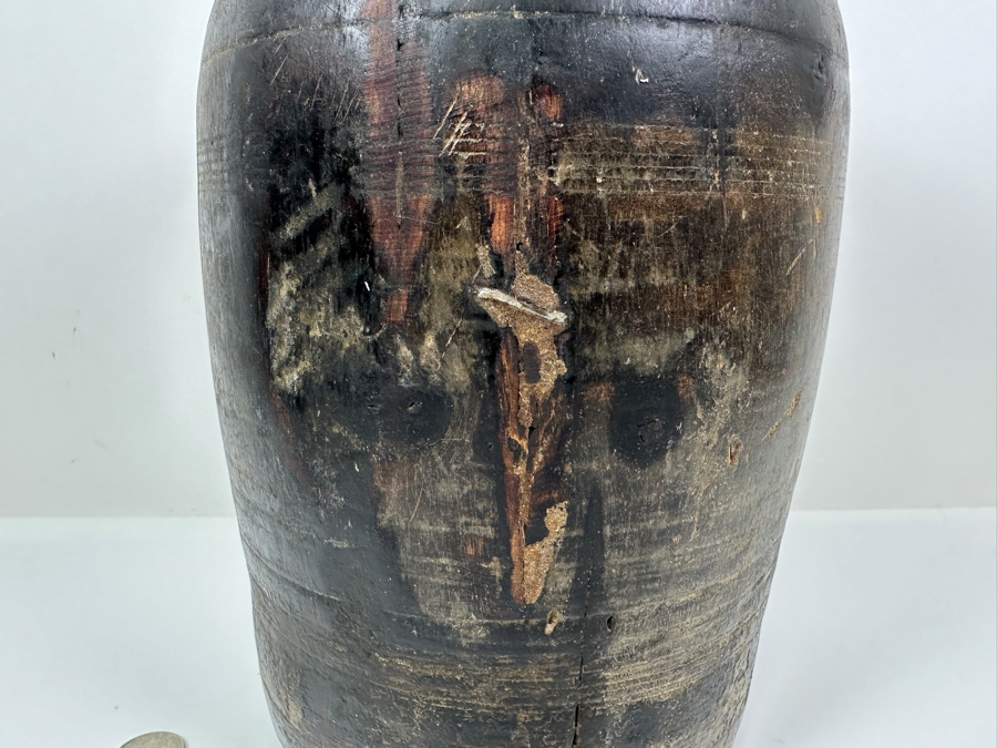 Primitive Turned Wooden Jug Vessel 13.5'H [Photo 6]