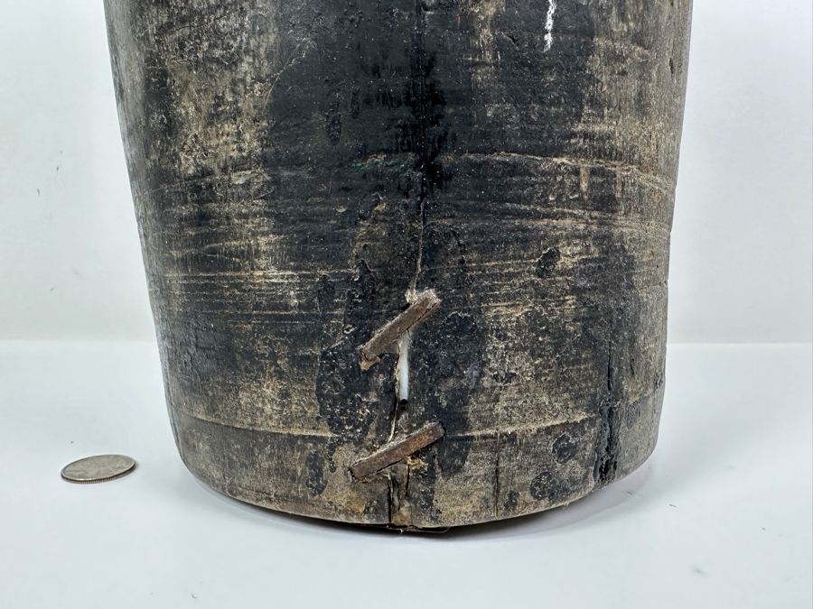 Primitive Turned Wooden Jug Vessel 13.5'H [Photo 4]