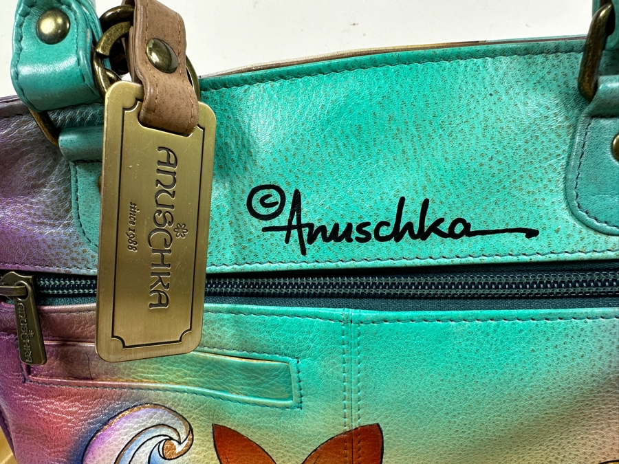 New Anuschka Hand Painted Leather Handbag 12'W x 5'D x 9'H [Photo 5]