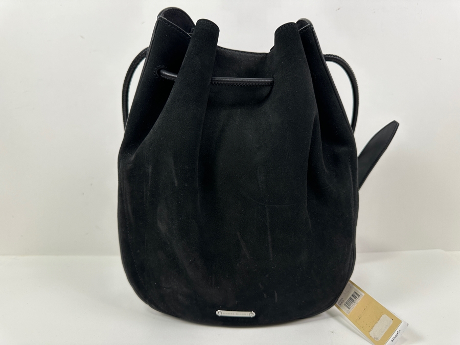 New Rebecca Minkoff Lulu Black Suede and Leather Shoulder Bag 10'W x 4'D x 12'H [Photo 2]
