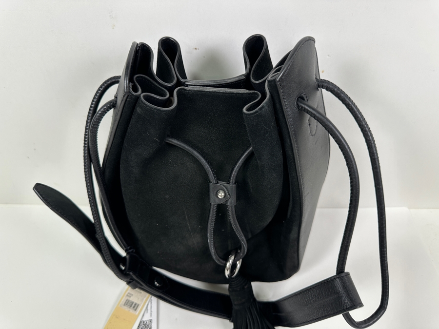 New Rebecca Minkoff Lulu Black Suede and Leather Shoulder Bag 10'W x 4'D x 12'H [Photo 4]