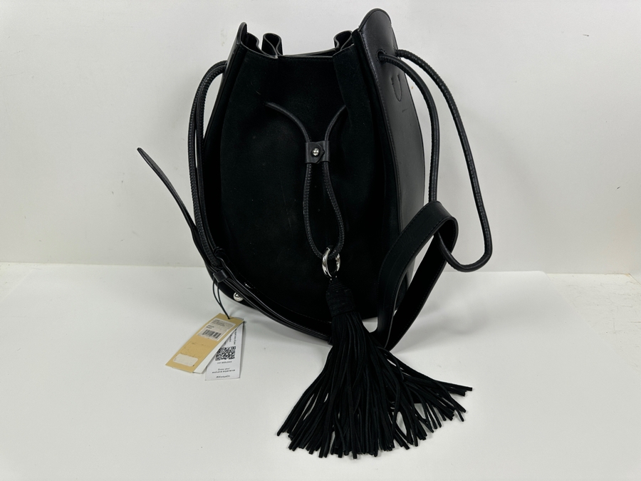 New Rebecca Minkoff Lulu Black Suede and Leather Shoulder Bag 10'W x 4'D x 12'H [Photo 3]
