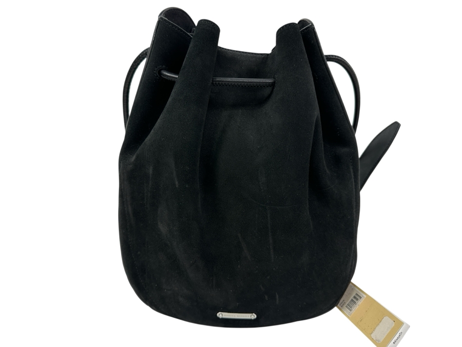 New Rebecca Minkoff Lulu Black Suede and Leather Shoulder Bag 10'W x 4'D x 12'H