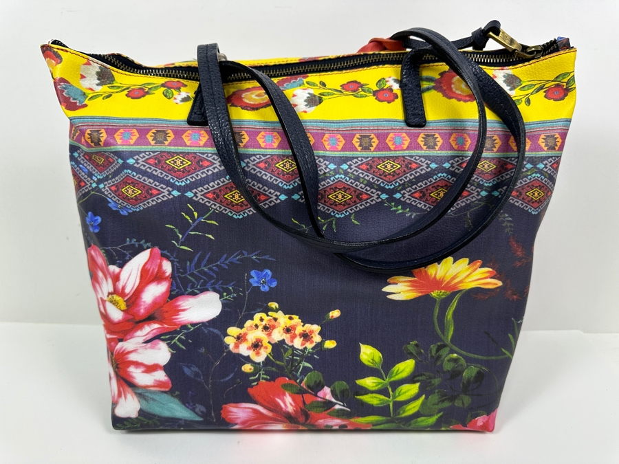  New Johnny Was Bali Printed Multicolor Zip Tote 14'W x 6'D x 12'H Retails $425 [Photo 3]