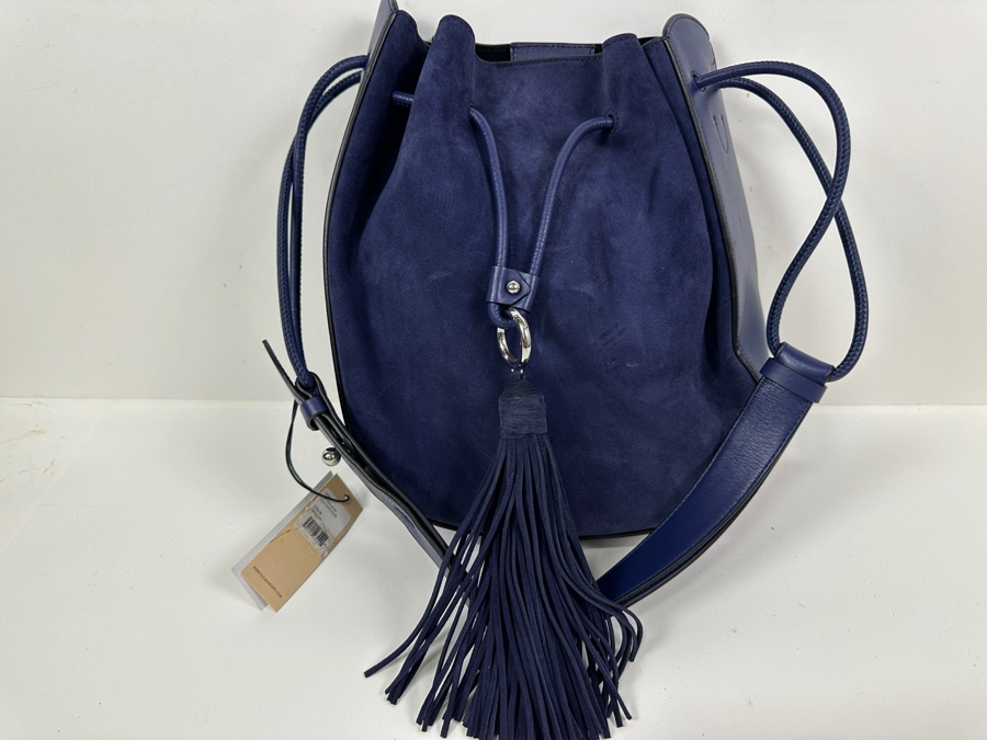 New Rebecca Minkoff Lulu Twilight Color Lulu Suede and Leather Shoulder Bag 11.5'W x 3.5'D x 12.5'H [Photo 2]