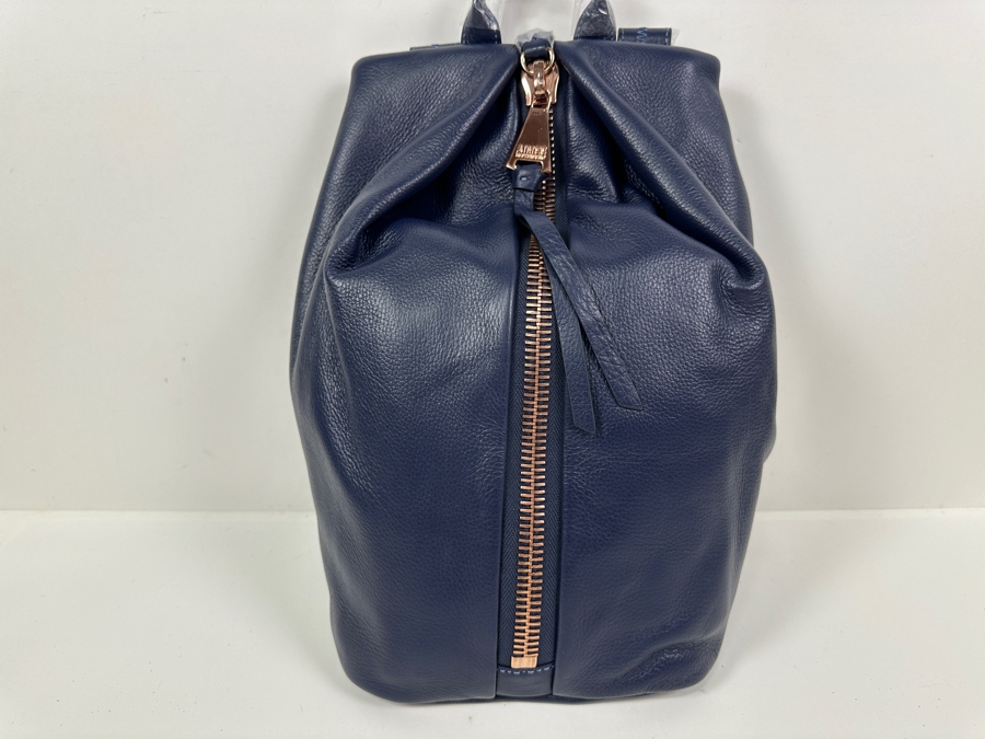 New Aimee Kestenberg Leather Tamitha Backpack Royal Navy 9'W x 6'D x 14'H Retails $228 [Photo 2]