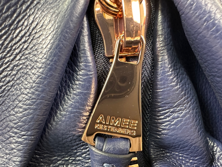 New Aimee Kestenberg Leather Tamitha Backpack Royal Navy 9'W x 6'D x 14'H Retails $228 [Photo 6]