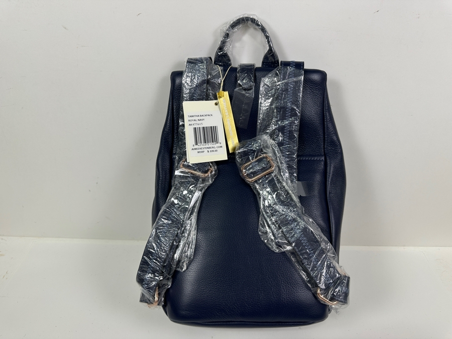 New Aimee Kestenberg Leather Tamitha Backpack Royal Navy 9'W x 6'D x 14'H Retails $228 [Photo 3]